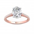 FlyerFit® 18K Pink Gold Shank And White Gold Top Micropave Engagement Ring