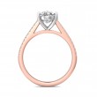 FlyerFit® 18K Pink Gold Shank And White Gold Top Micropave Engagement Ring