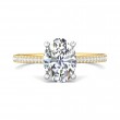 FlyerFit® 18K Yellow Gold Shank And White Gold Top Micropave Engagement Ring