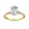 FlyerFit® 18K Yellow Gold Shank And White Gold Top Micropave Engagement Ring