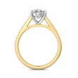 FlyerFit® 18K Yellow Gold Shank And White Gold Top Micropave Engagement Ring