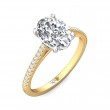 FlyerFit® 18K Yellow Gold Shank And White Gold Top Micropave Engagement Ring