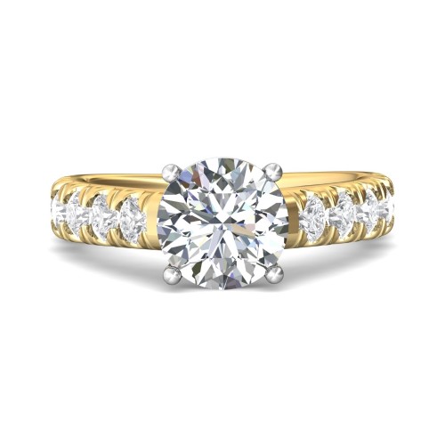 FlyerFit&reg; 18K Yellow Gold Shank And White Gold Top Encore Engagement Ring