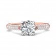 FlyerFit® 18K Pink Gold Shank And White Gold Top Micropave Engagement Ring