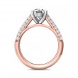 FlyerFit® 18K Pink Gold Shank And White Gold Top Micropave Engagement Ring