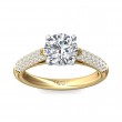 FlyerFit® 14K Yellow and 14K White Gold Micropave Engagement Ring
