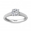 FlyerFit® 18K White Gold Micropave Engagement Ring