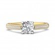 FlyerFit® 18K Yellow Gold Shank And White Gold Top Micropave Engagement Ring
