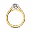 FlyerFit® 18K Yellow Gold Shank And White Gold Top Micropave Engagement Ring