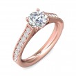 FlyerFit® 14K Pink Gold Micropave Engagement Ring