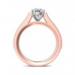 FlyerFit® 18K Pink Gold Shank And White Gold Top Micropave Engagement Ring