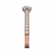 FlyerFit® 18K Pink Gold Shank And White Gold Top Micropave Engagement Ring