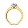 FlyerFit® 18K Yellow Gold Shank And White Gold Top Micropave Engagement Ring