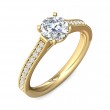 FlyerFit® 14K Yellow Gold Micropave Engagement Ring