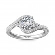 FlyerFit® 18K White Gold Micropave Engagement Ring