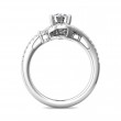 FlyerFit® 18K White Gold Micropave Engagement Ring