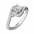 FlyerFit® 18K White Gold Micropave Engagement Ring