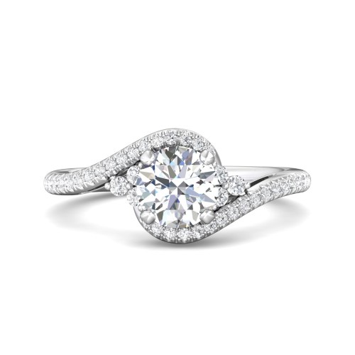 FlyerFit&reg; 14K White Gold Micropave Engagement Ring
