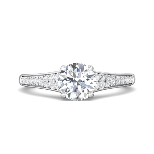 FlyerFit&reg; Platinum Micropave Engagement Ring