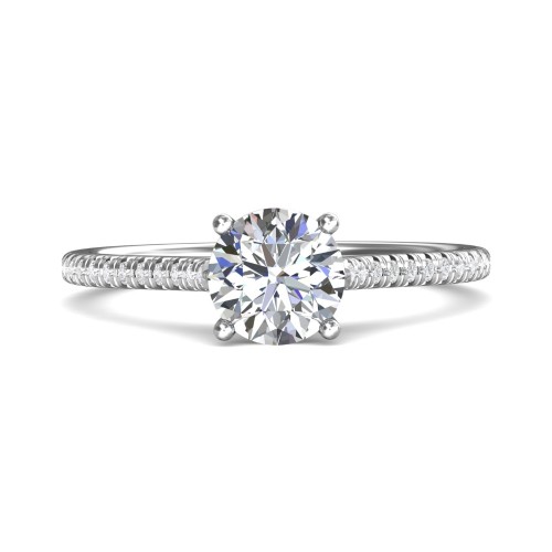 FlyerFit&reg; Platinum Micropave Engagement Ring