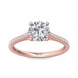 FlyerFit® 18K Pink Gold Micropave Engagement Ring