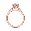 FlyerFit® 18K Pink Gold Micropave Engagement Ring