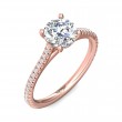 FlyerFit® 18K Pink Gold Micropave Engagement Ring
