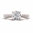 FlyerFit® 18K Pink Gold Micropave Engagement Ring