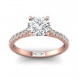 FlyerFit® 18K Pink Gold Micropave Engagement Ring