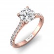 FlyerFit® 18K Pink Gold Micropave Engagement Ring