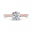 FlyerFit® 14K Pink Gold Shank And White Gold Top Micropave Engagement Ring