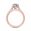 FlyerFit® 14K Pink Gold Shank And White Gold Top Micropave Engagement Ring