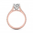 FlyerFit® 14K Pink Gold Shank And White Gold Top Micropave Engagement Ring