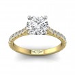 FlyerFit® 14K Yellow and 14K White Gold Micropave Engagement Ring