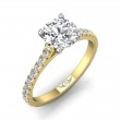 FlyerFit® 14K Yellow and 14K White Gold Micropave Engagement Ring