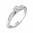 FlyerFit® 14K White Gold Micropave Engagement Ring