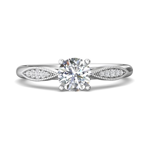 FlyerFit&reg; Platinum Micropave Engagement Ring