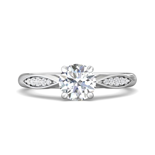 FlyerFit&reg; Platinum Micropave Engagement Ring