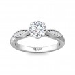 FlyerFit® 14K White Gold Micropave Engagement Ring