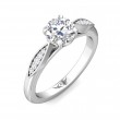 FlyerFit® 14K White Gold Micropave Engagement Ring