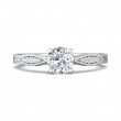 FlyerFit® 18K White Gold Vintage Engagement Ring