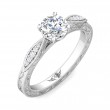 FlyerFit® 18K White Gold Vintage Engagement Ring
