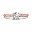 FlyerFit® 18K Pink Gold Micropave Engagement Ring