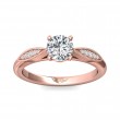 FlyerFit® 18K Pink Gold Micropave Engagement Ring
