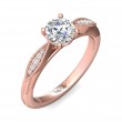 FlyerFit® 18K Pink Gold Micropave Engagement Ring