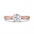 FlyerFit® 14K Pink Gold Micropave Engagement Ring