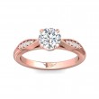 FlyerFit® 14K Pink Gold Micropave Engagement Ring