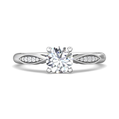 FlyerFit&reg; Platinum Micropave Engagement Ring