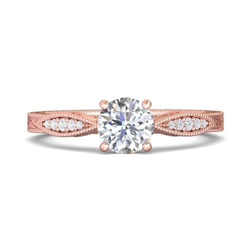 FlyerFit&reg; 14K Pink Gold Vintage Engagement Ring