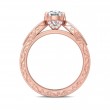 FlyerFit® 14K Pink Gold Vintage Engagement Ring